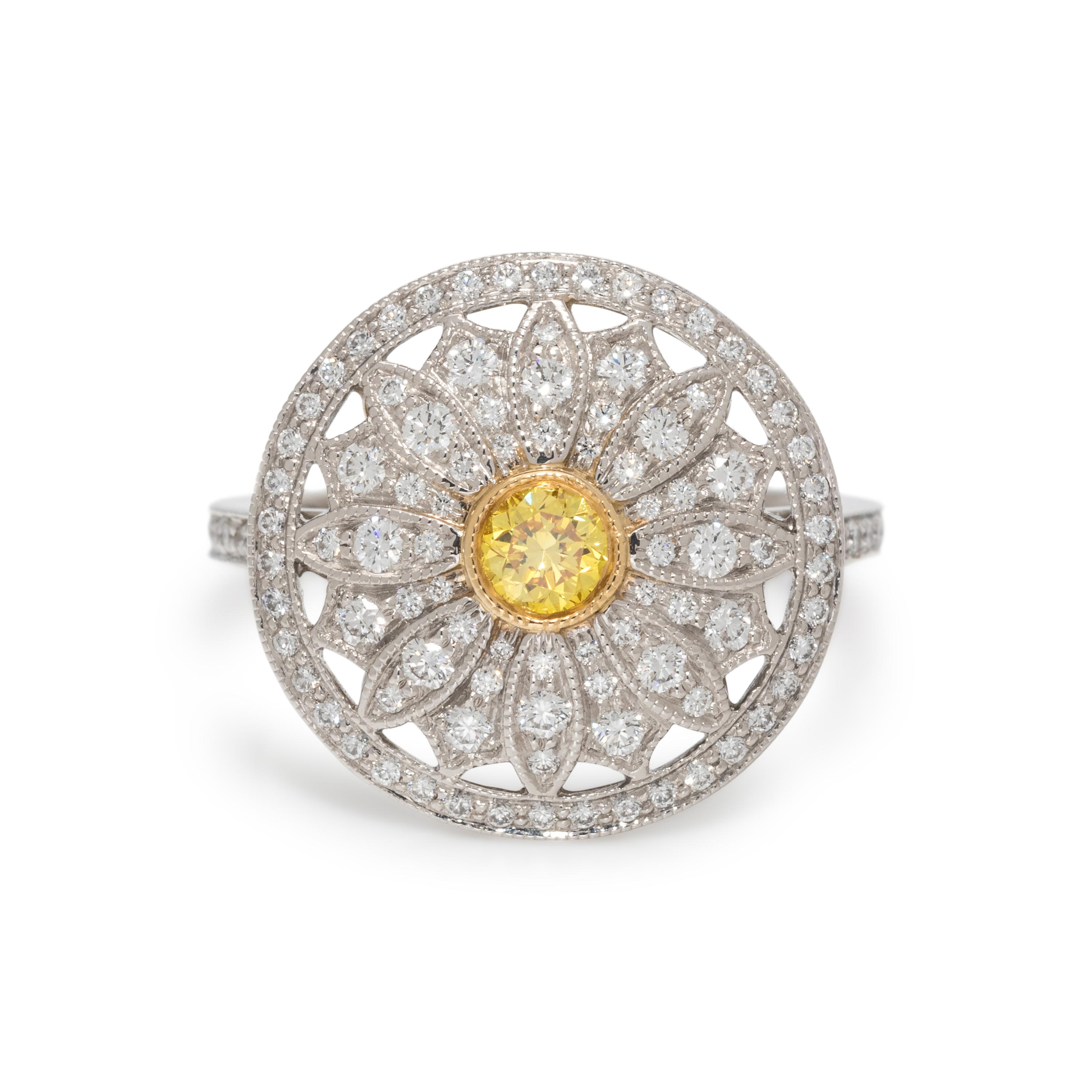 TIFFANY & CO., COLORED DIAMOND AND DIAMOND 'DAISY' RING