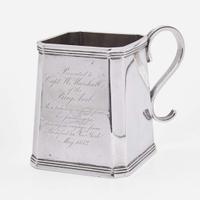 A square silver cup Ball, Tompkins & Black (active 1839-1851), New York, NY, dated "1842"