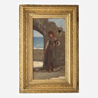 Elihu Vedder (American, 1836-1923) Girl With a Distaff