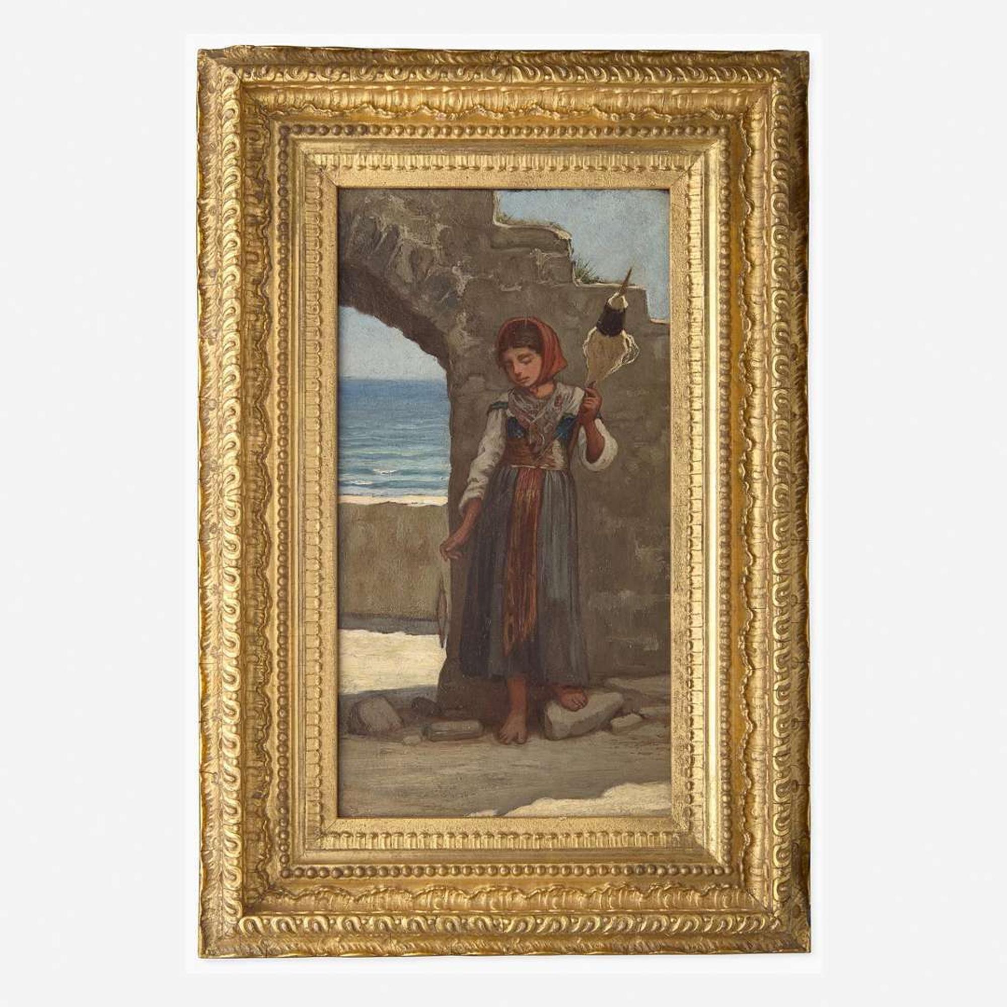 Elihu Vedder (American, 1836-1923) Girl With a Distaff