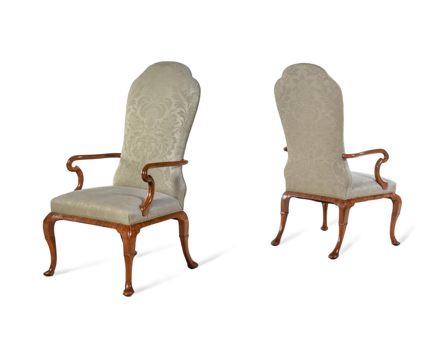 A Pair of Dennis and Leen Walnut Armchairs