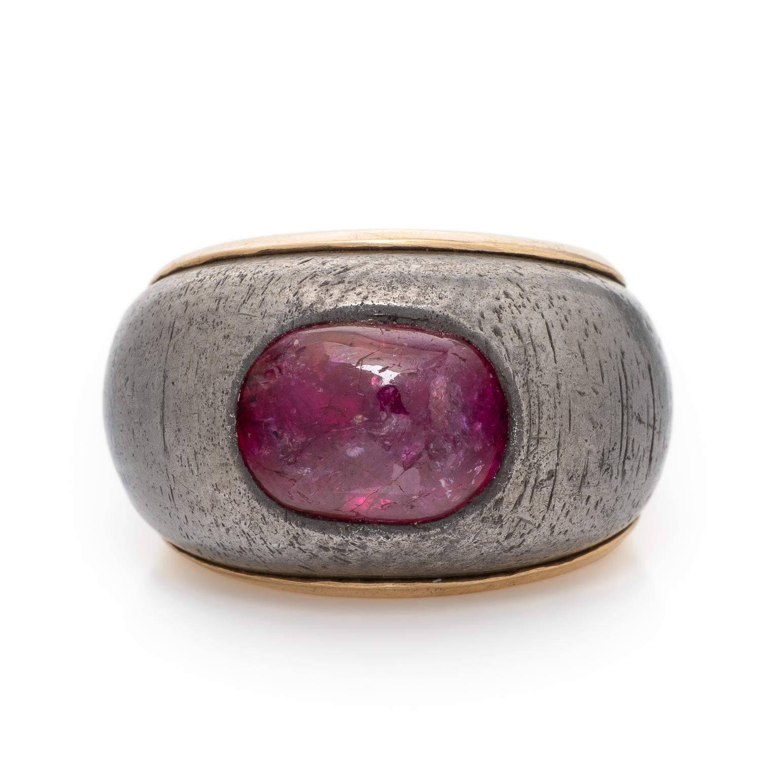 Burmese Ruby and Iron Ring