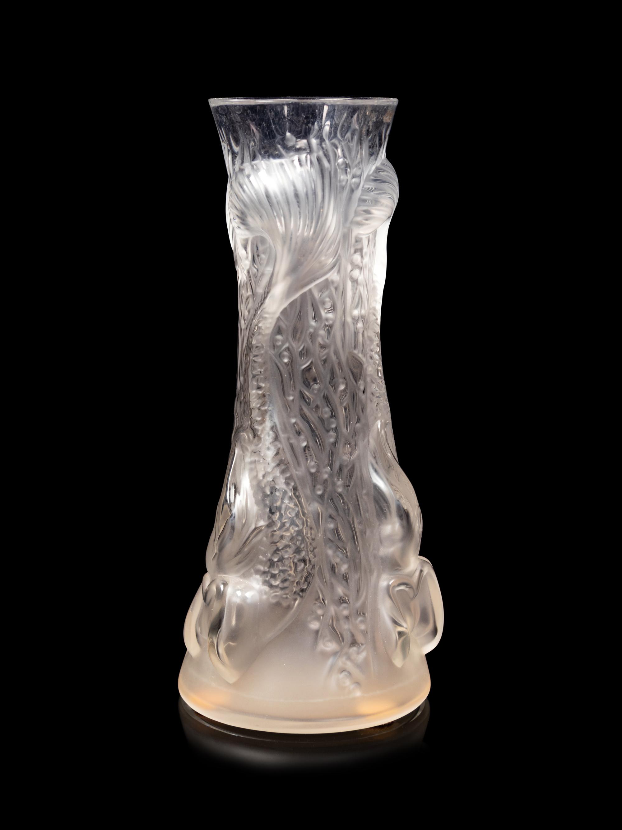 A Lalique Sirenes Bud Vase
