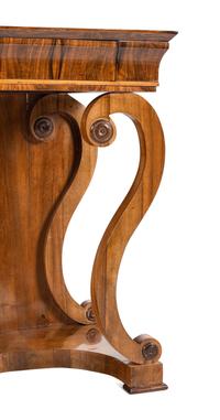 A Biedermeier Figured Walnut Pier Table