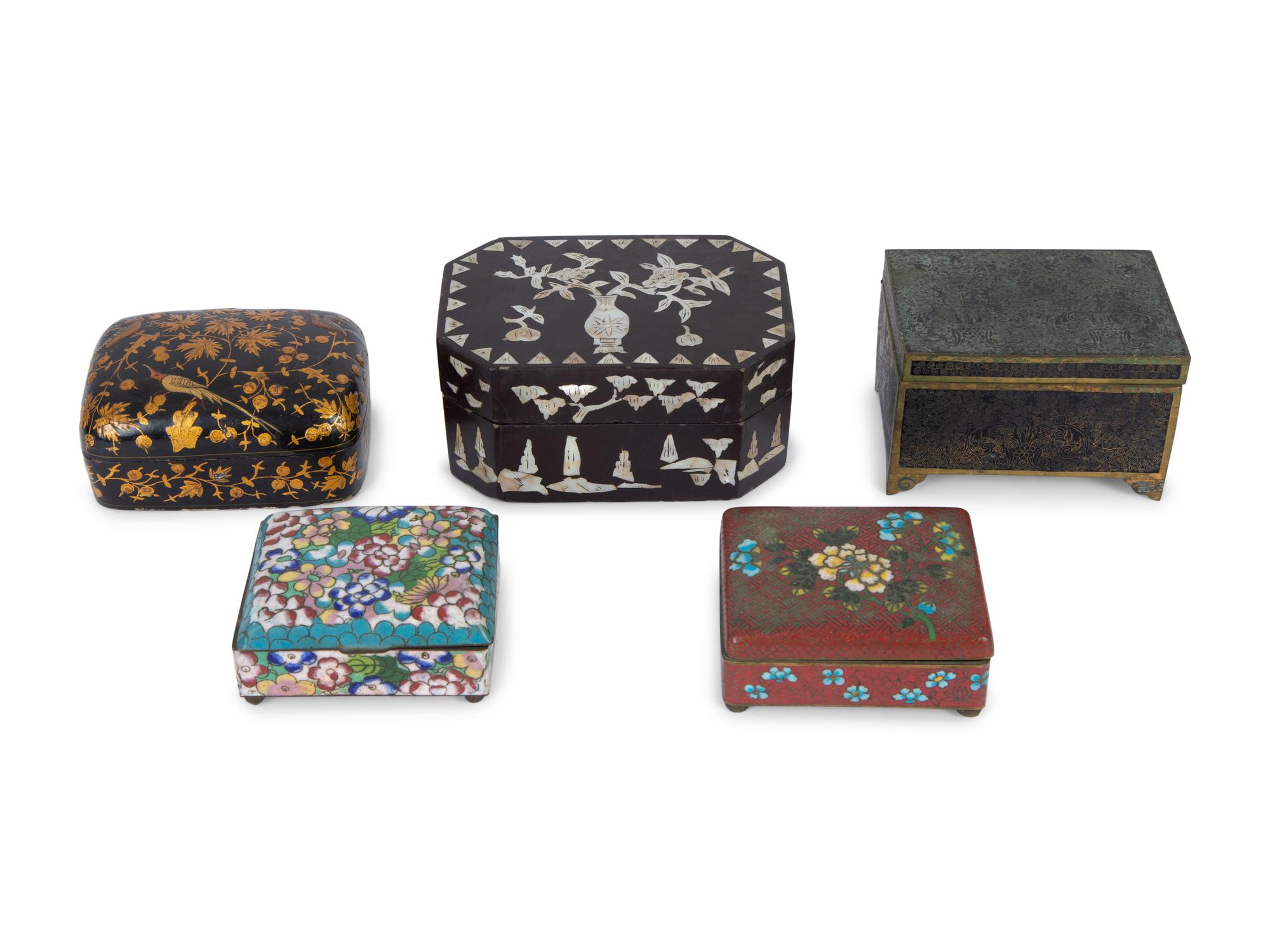 A Group of Five Asian Boxes — 20TH CENTURY