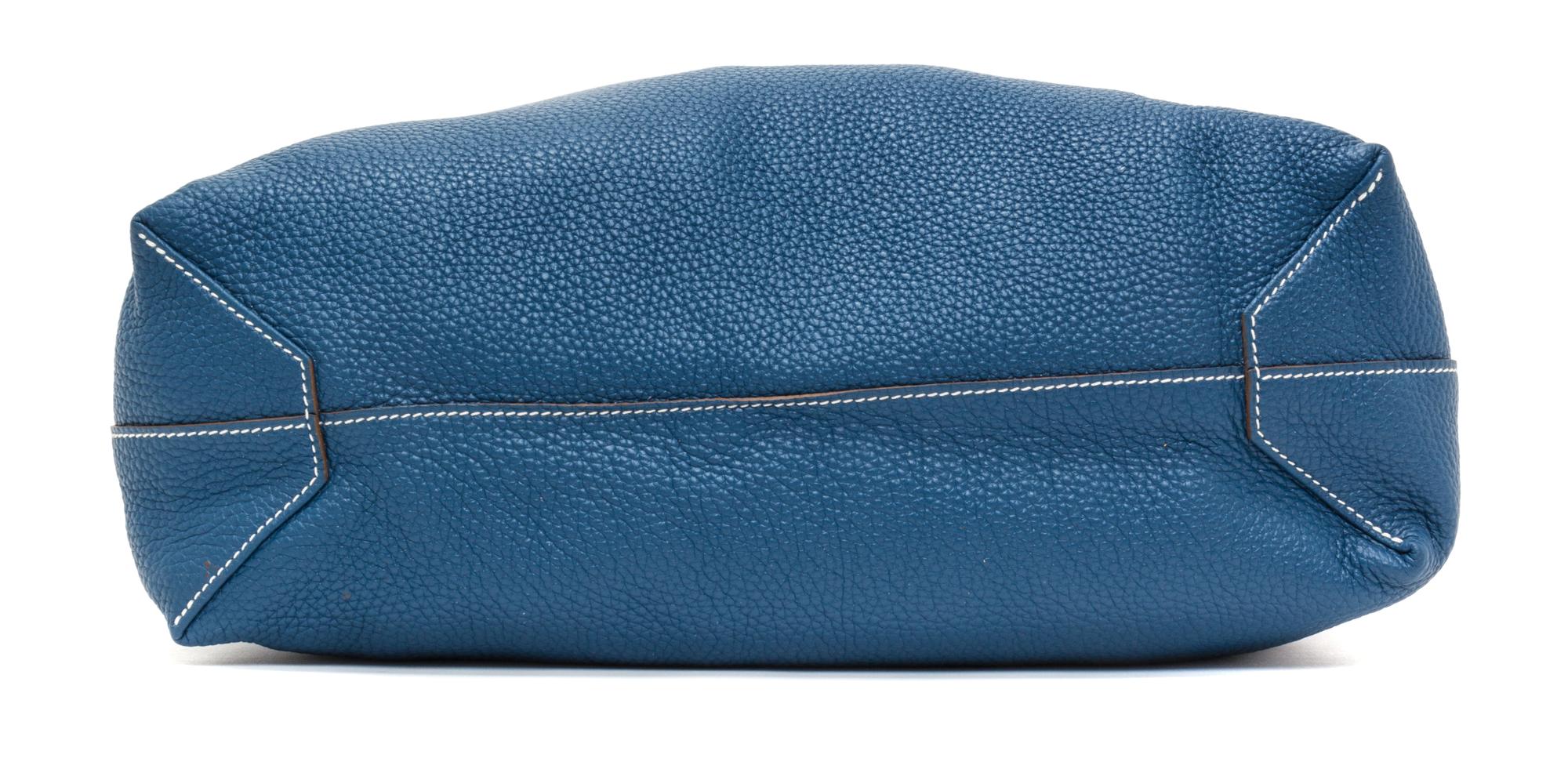 An Hermes Bleu Thalassa/Menthe 45cm Taurillon Clemence Double Sens Tote, 17.5" x 15.5" x 5".