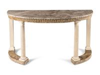 An English Painted Marble-Top Console Table