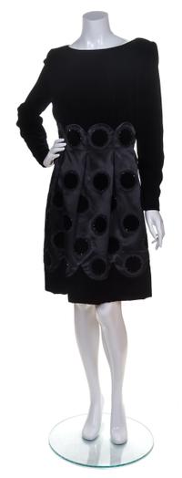 A Carolina Herrera Black Velvet Dress, Size 10.