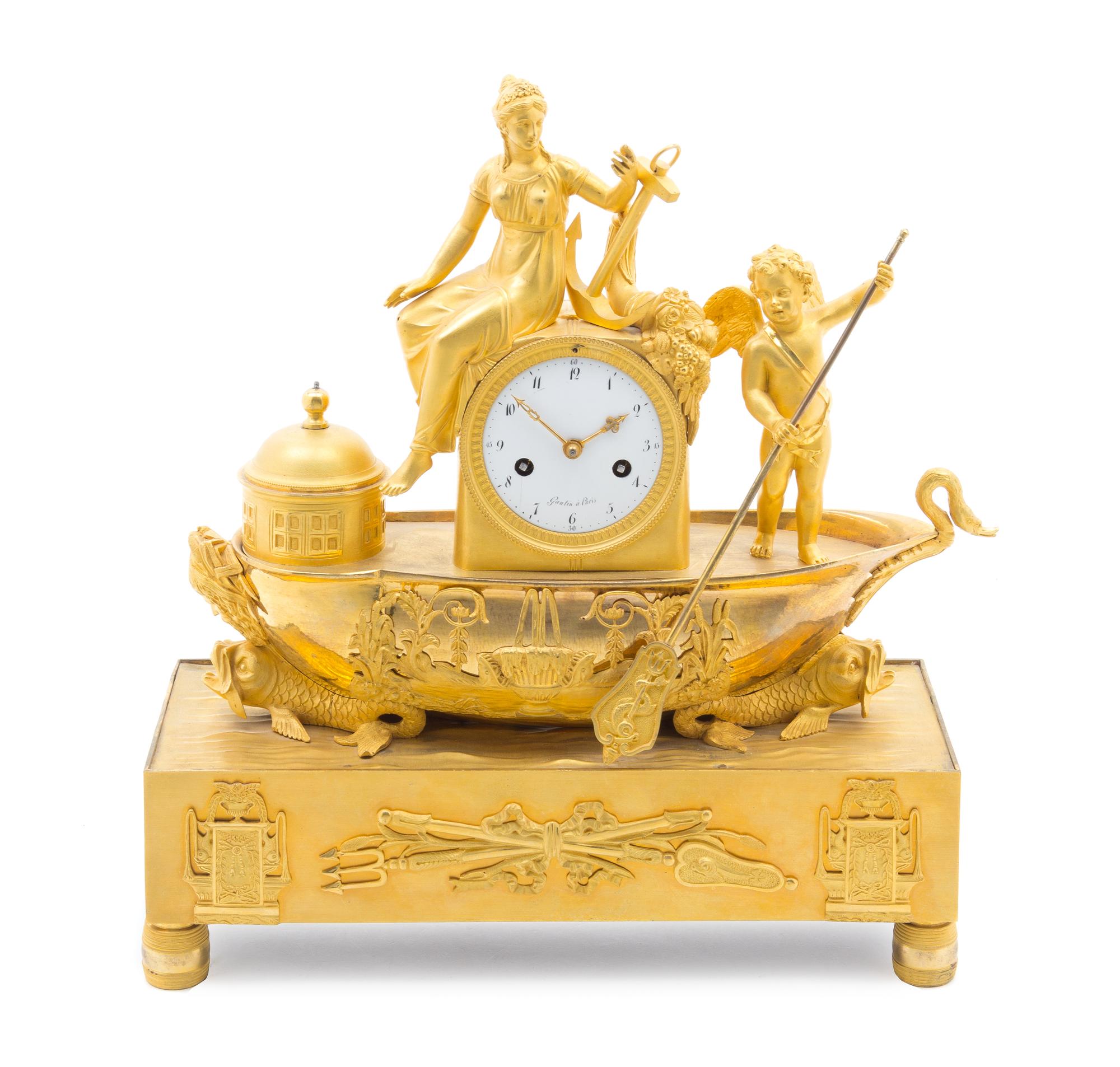 An Empire Gilt Bronze Mantel Clock — EARLY 19TH CENTURY