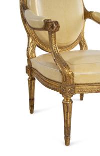 A Set of Four Louis XVI Giltwood Fauteuils