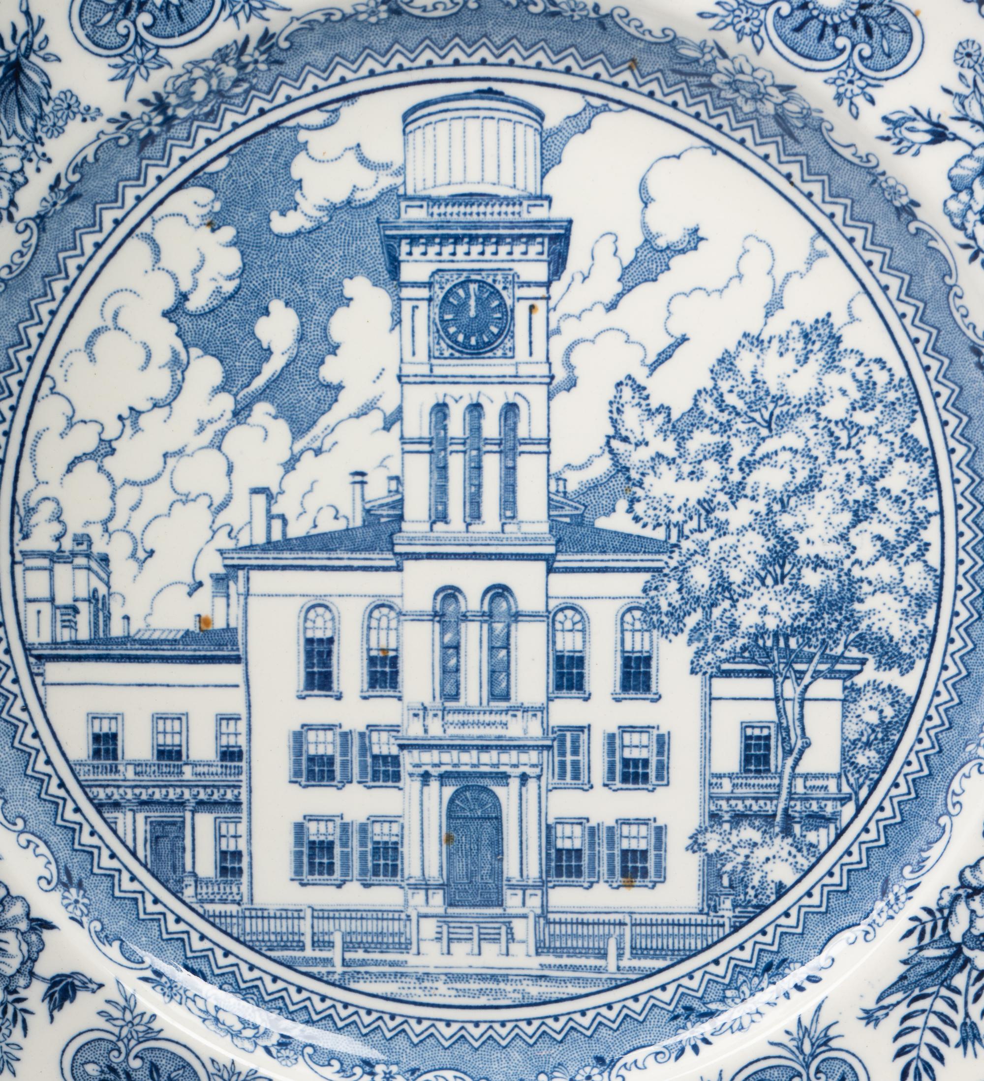 Twelve Wedgwood Dinner Plates of Yale University Interest