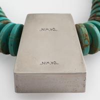Lone Mountain Rolled Turquoise Necklace, with Sterling Silver Pendant