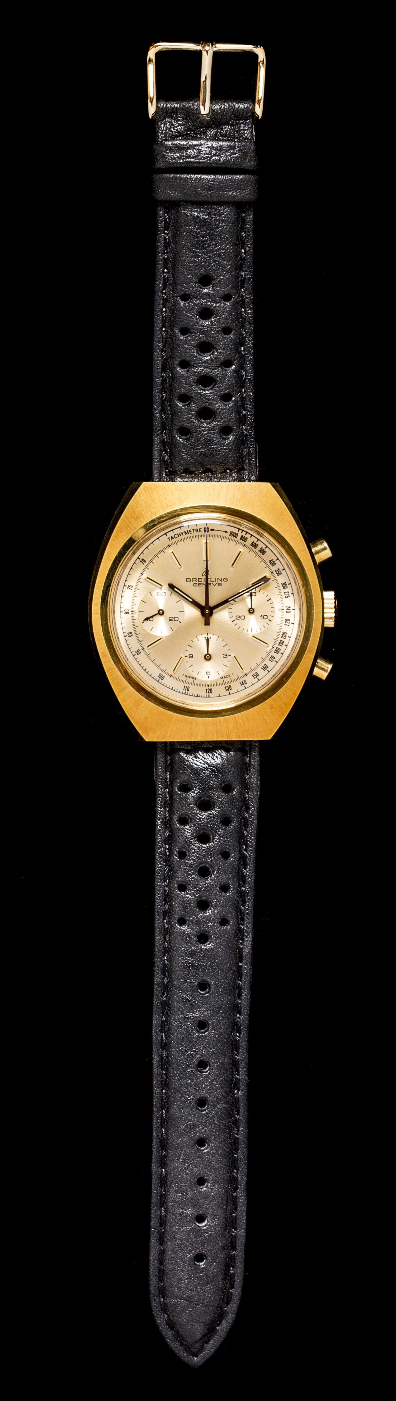 A Gold Plated Steel Ref. 820.4 Long Playing Chronograph Wristwatch, Breitling,
