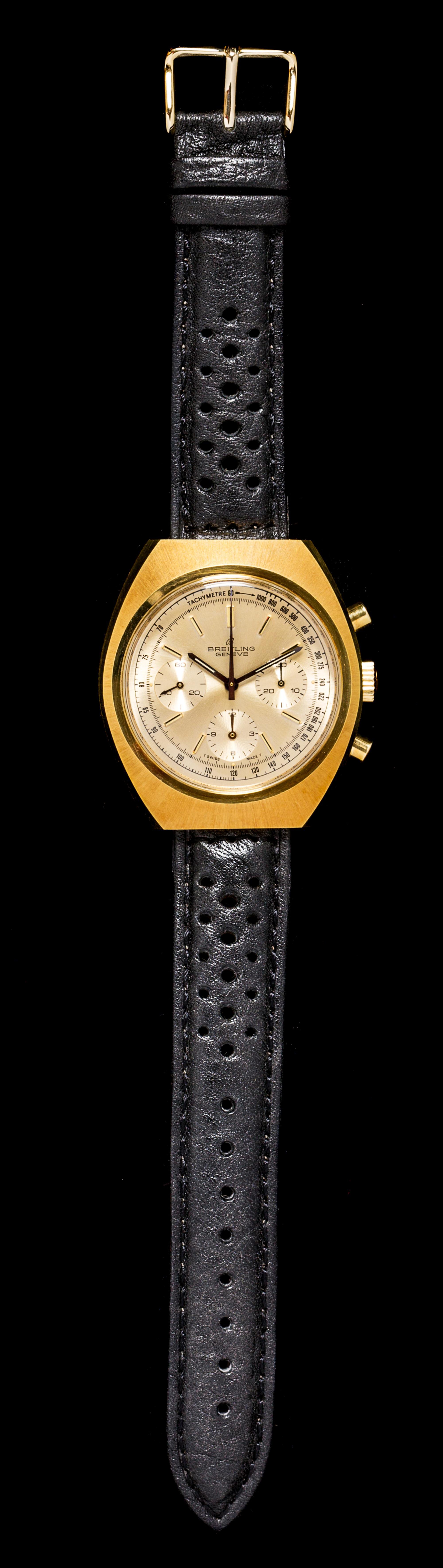 A Gold Plated Steel Ref. 820.4 Long Playing Chronograph Wristwatch, Breitling,
