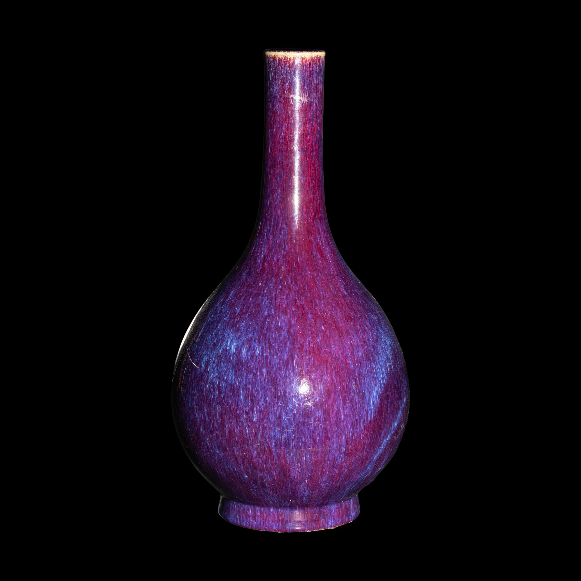 A Chinese Flambé Porcelain Bottle Vase, Danping 窯變釉膽瓶