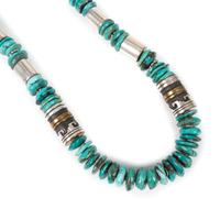 Sterling Silver, Brass, and Turquoise Nugget Necklace, AND Sterling Silver Overlay Bear Cuff Bracelet