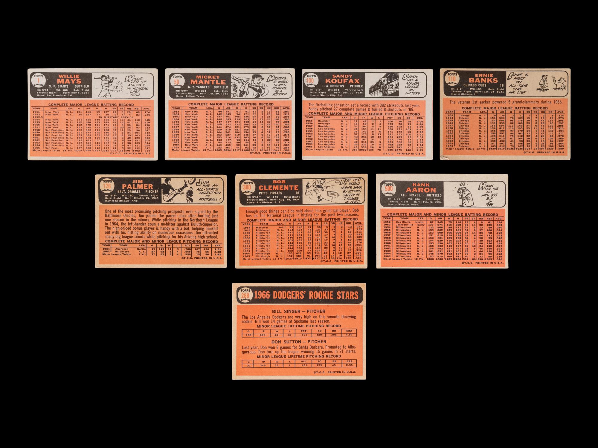 A Complete Set of 1966 Topps Baseball Cards (598/598)