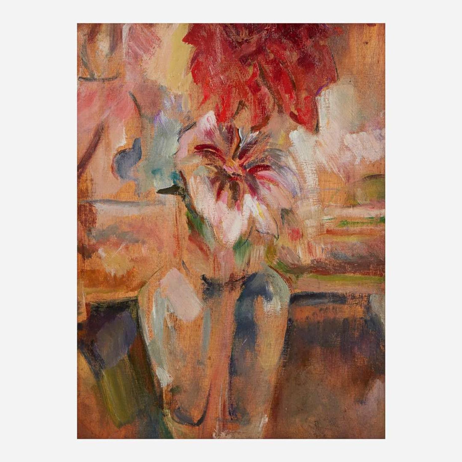 Arthur Beecher Carles (American, 1882–1952) Still Life with Flowers in a Vase; with Study verso