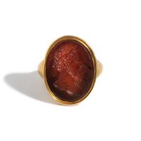 A Neoclassical Gold and Carnelian Finger Ring with the Roman Emperor Marcus Aurelius