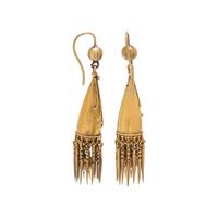 ETRUSCAN REVIVAL, YELLOW GOLD EARRINGS
