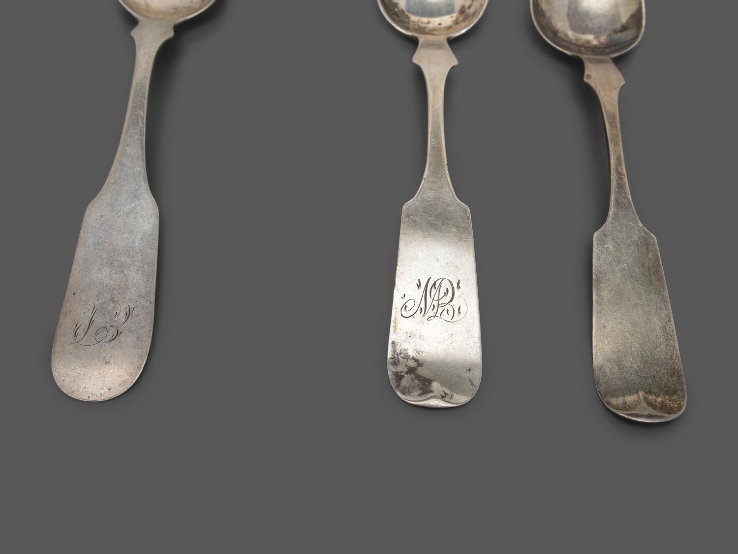 A Collection of Coin Silver Flatware