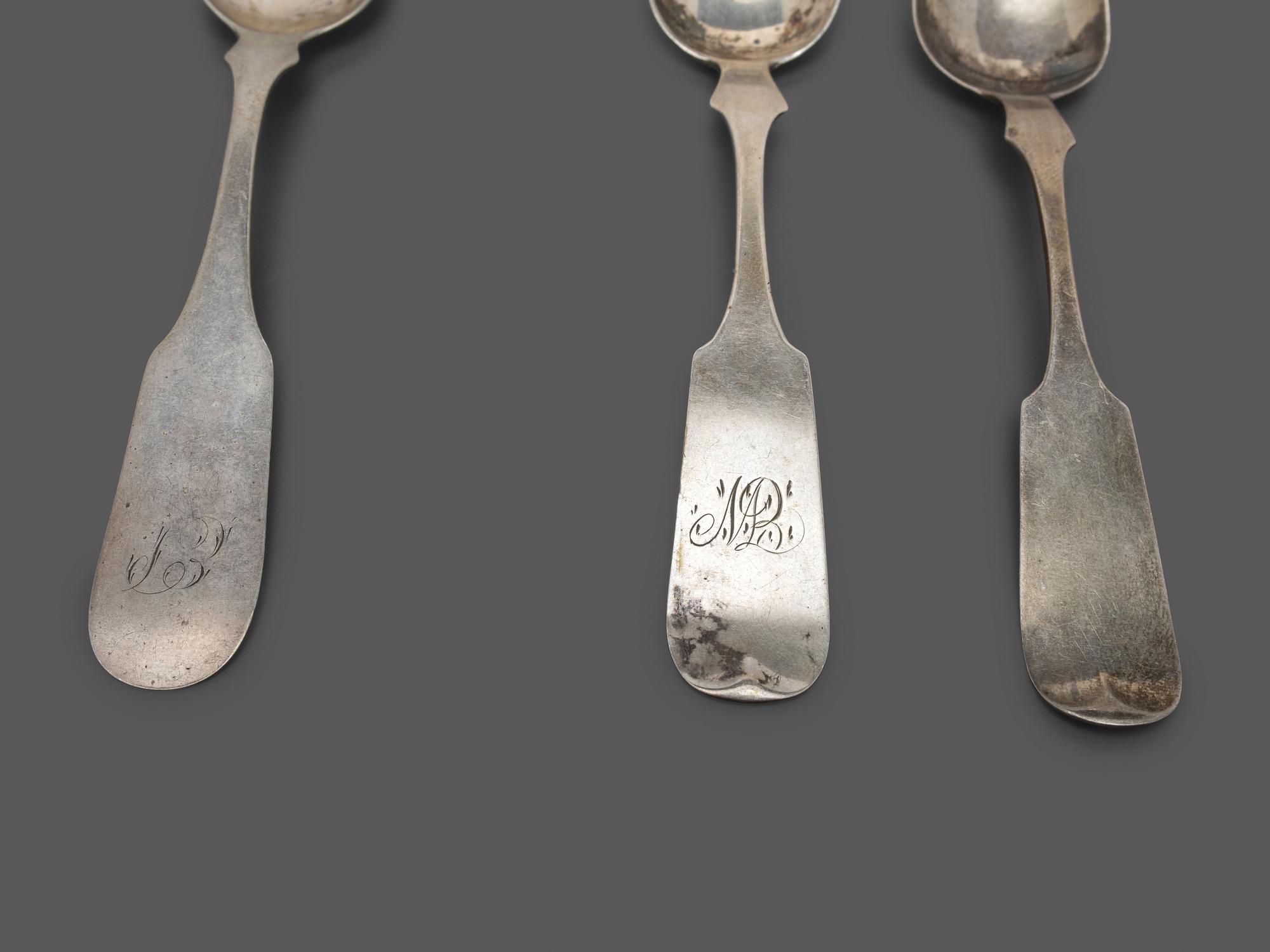 A Collection of Coin Silver Flatware