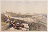 David Roberts, (British, 1796-1864), Six book plates Views of the Holy Land, comprising Approach to Mount Sinai, Jacob's Well at Sheche