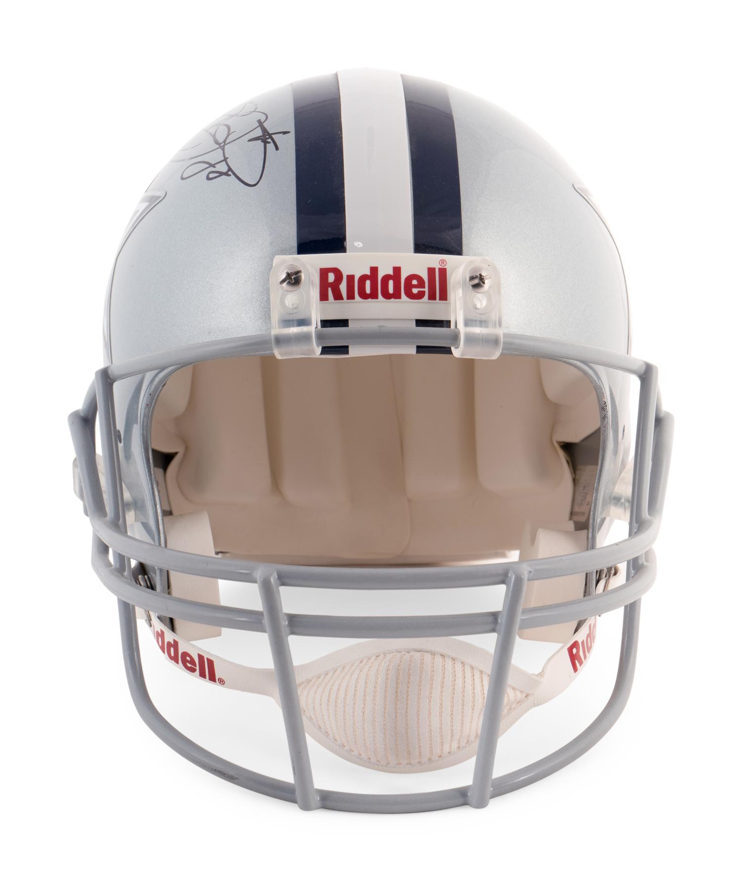 A Group of Dallas Cowboys Items, Including an Emmitt Smith Signed Autograph Helmet (BAS Beckett Authentication Services Certified),