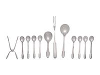 Eleven Georg Jensen Silver Beaded Pattern Flatware Articles