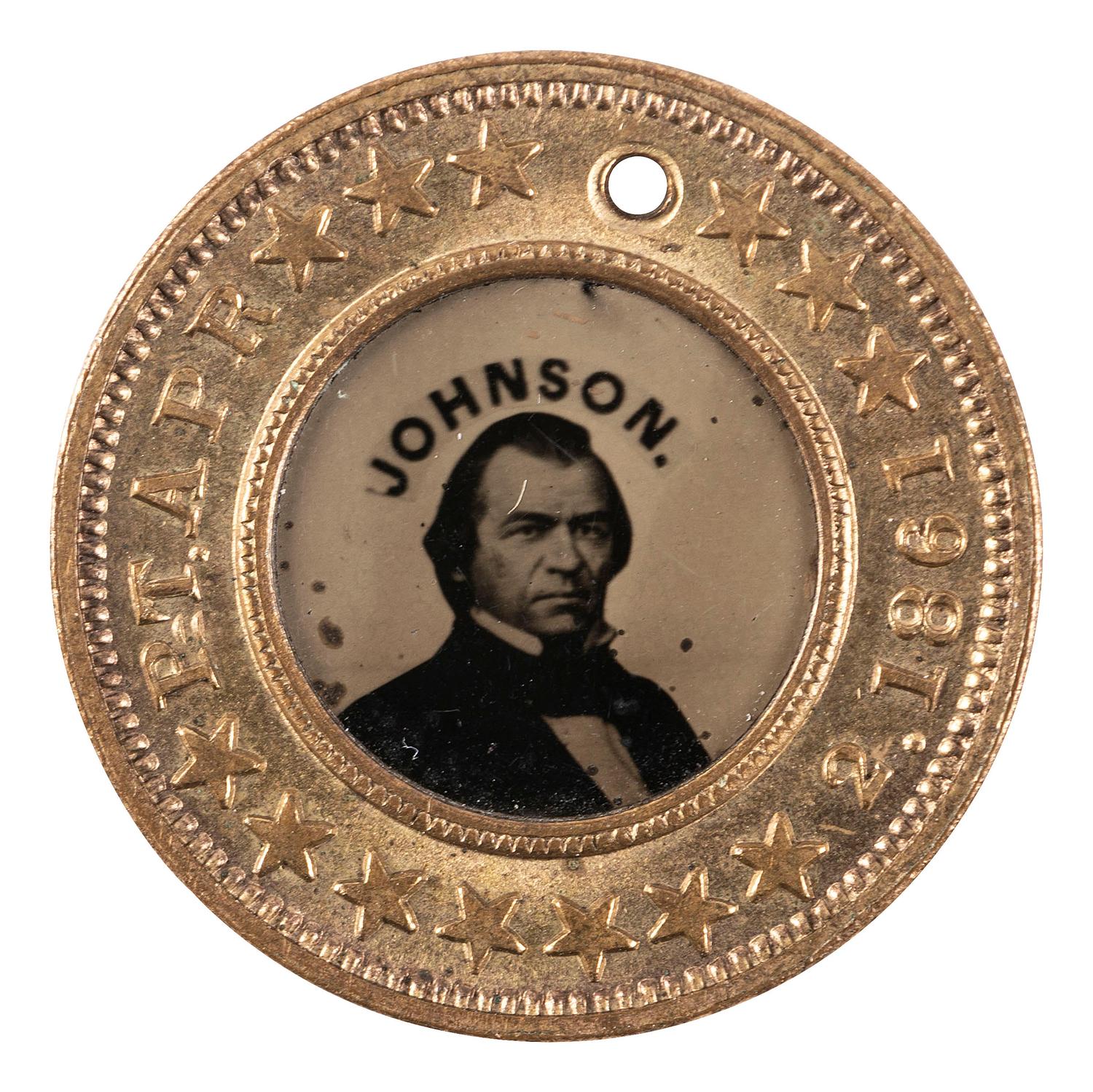 [LINCOLN, Abraham (1809-1865)]. Abraham Lincoln and Andrew Johnson back-to-back campaign ferrotype. 1864.