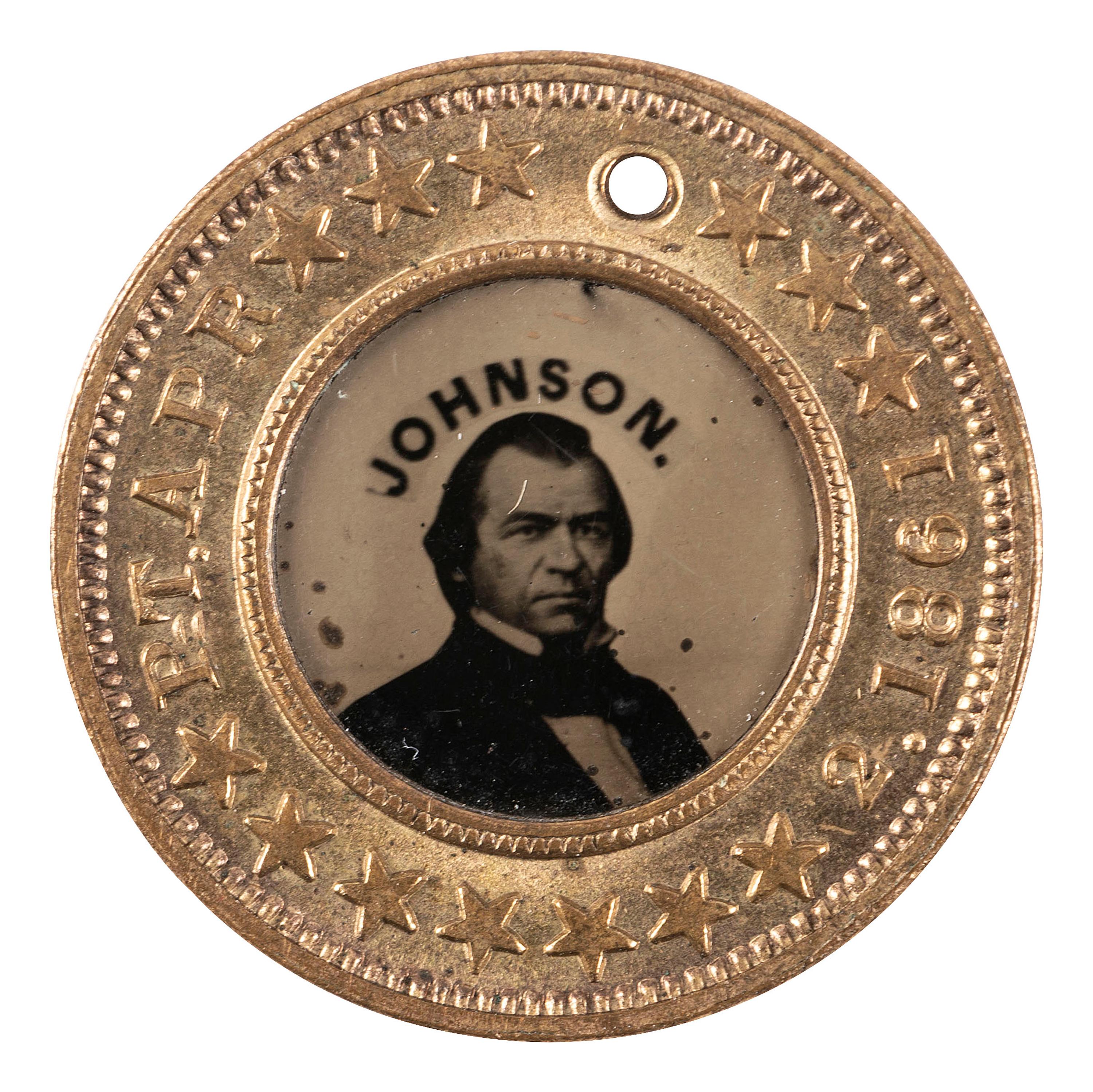 [LINCOLN, Abraham (1809-1865)]. Abraham Lincoln and Andrew Johnson back-to-back campaign ferrotype. 1864.