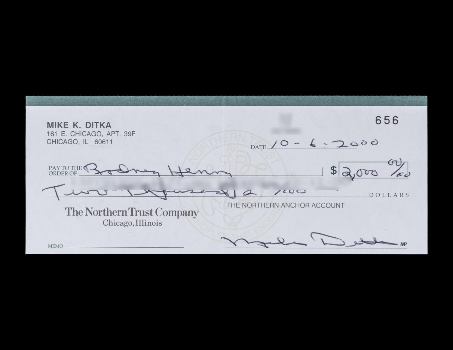 A Group of 50 Mike Ditka Signed Autograph Personal Checks