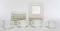 A Group of Milk Glass Articles Height of cup 2 1/4 inches.