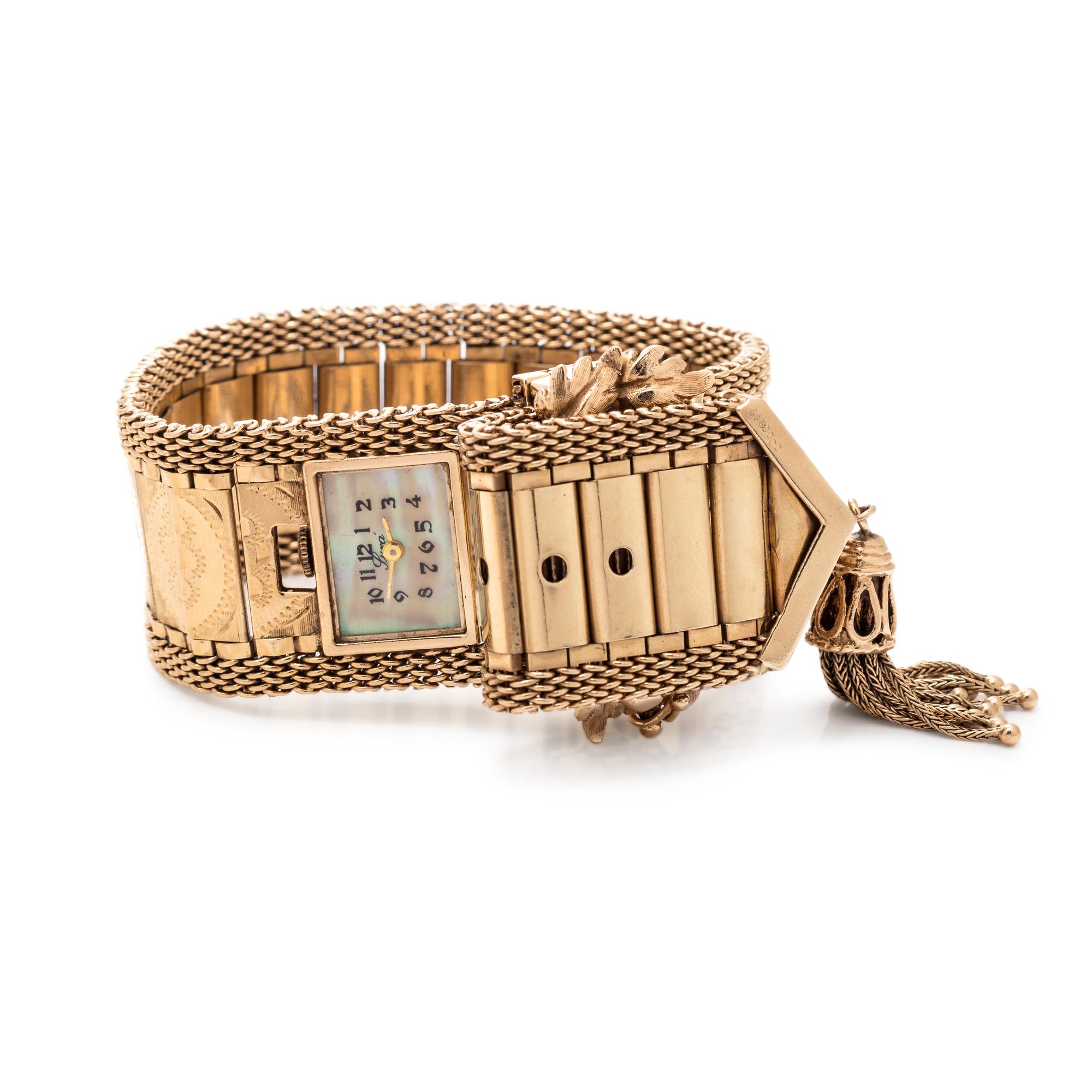 YELLOW GOLD AND DIAMOND SLIDE SURPRISE WRISTWATCH