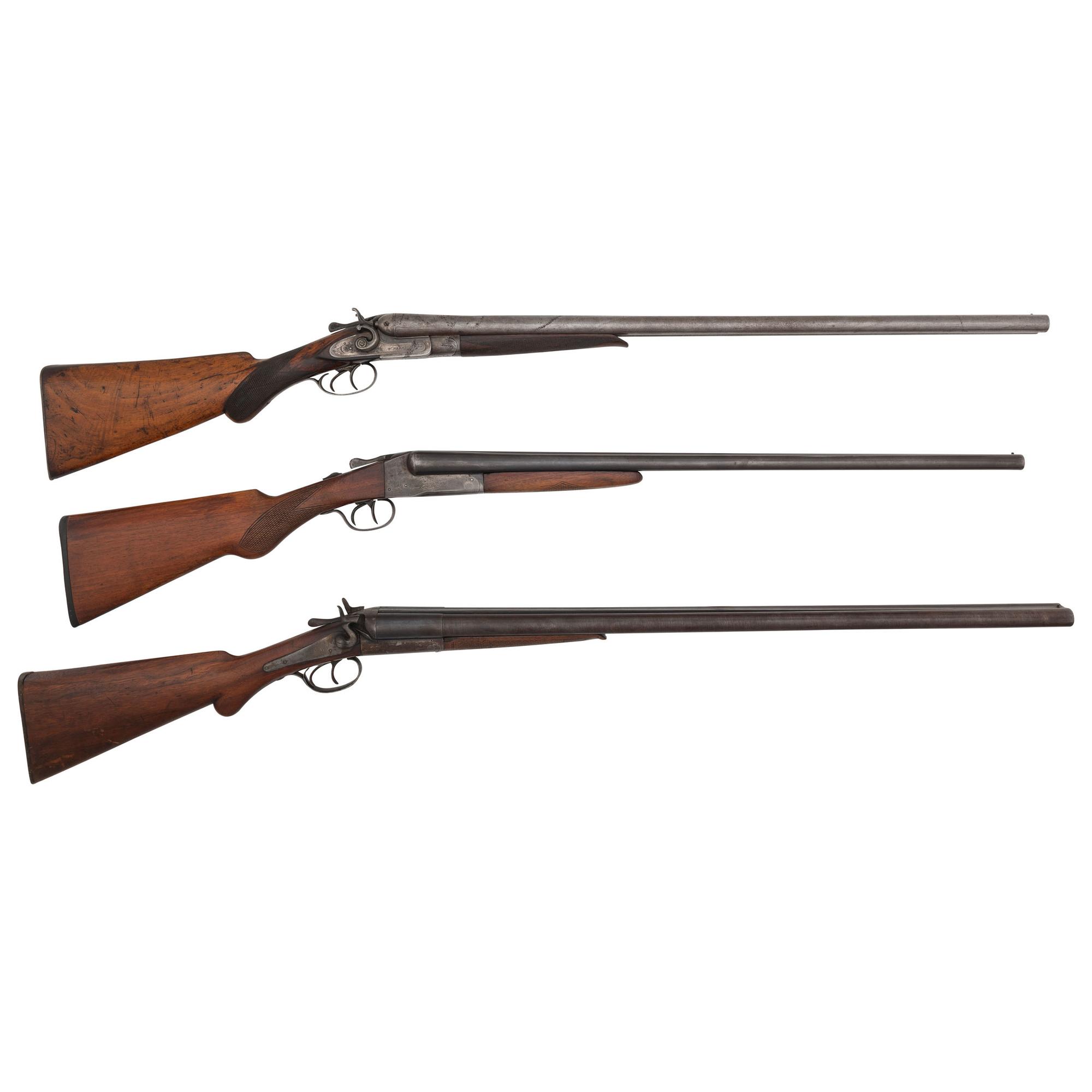 ** Lot of 3 SxS Shotguns Including: T. Parker, Lefever, H. Pieper