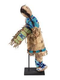 Sioux Beaded Hide Doll, with Cradle