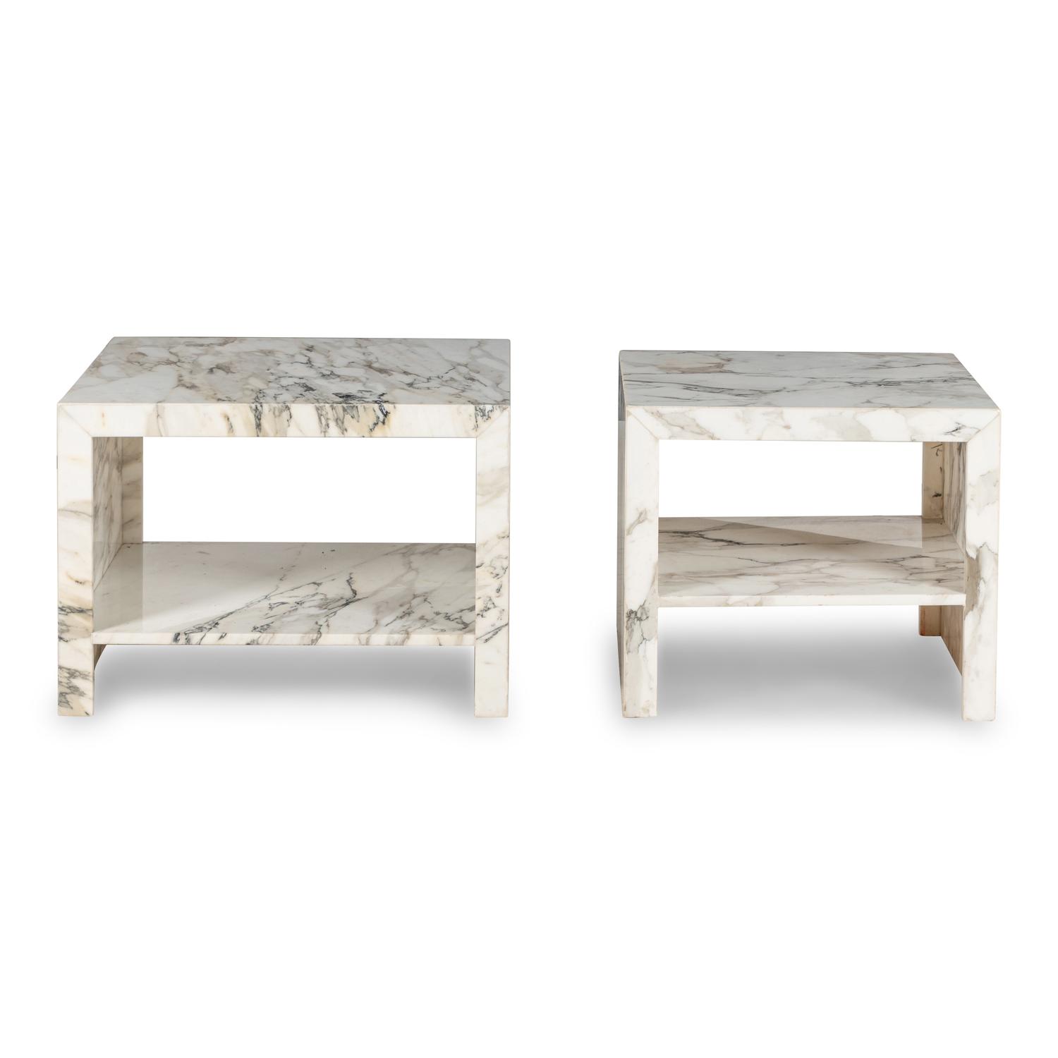 Two Marble Side Tables