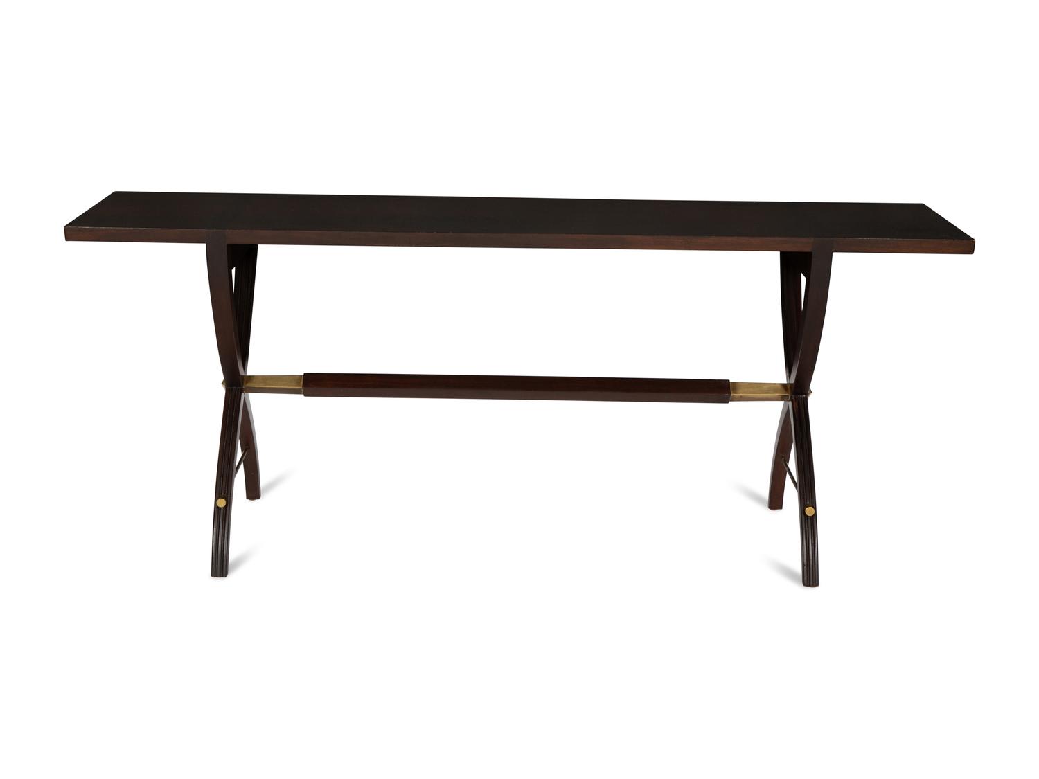 A Dunbar Mahogany Console Table with Gilt Metal Mounts