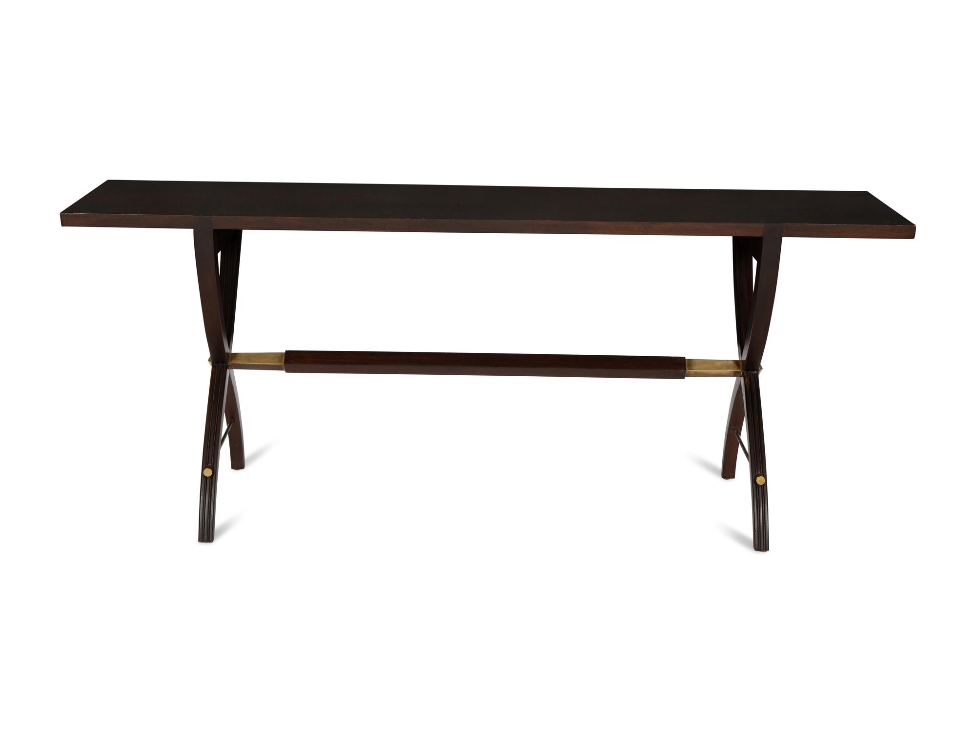 A Dunbar Mahogany Console Table with Gilt Metal Mounts