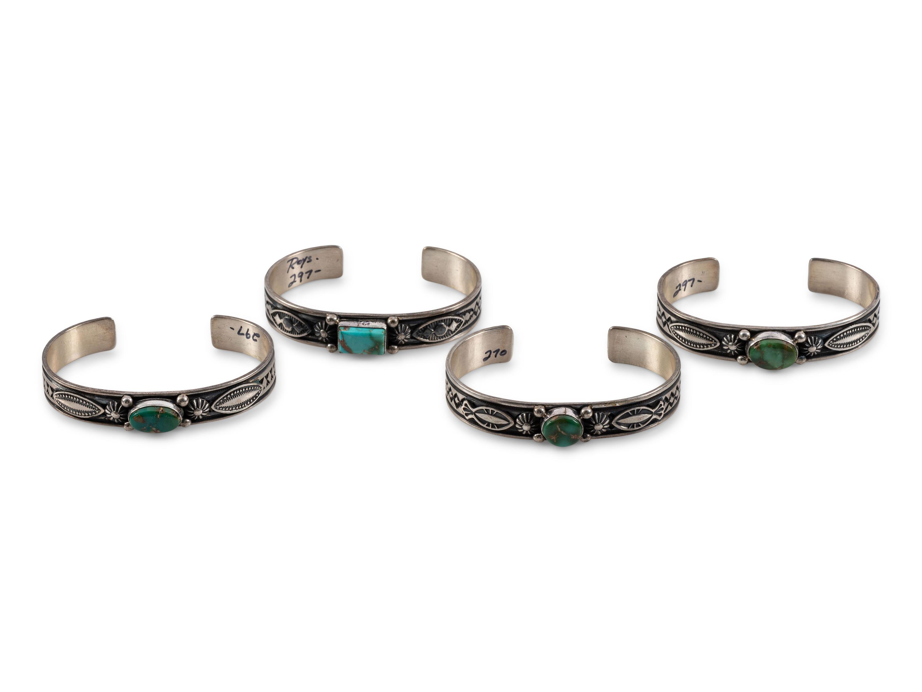 Sterling Silver and Royston Turquoise Cuff Bracelets