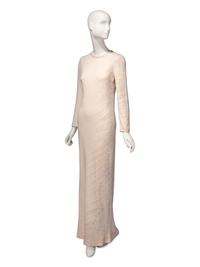 Guy Laroche Haute Couture, Beaded Cream Gown & Ostrich Cape