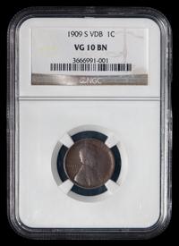 A 1909-S Lincoln:VDB 1c Coin (NGC VG10 BN)