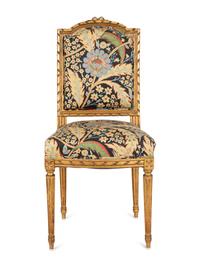 A Louis XVI Style Giltwood Side Chair