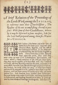 [Native-Americana] Eliot, John, and Thomas Mayhew. Tears of Repentance: Or, a further Narrative of the Progress of the Gospel Amongst the Indians in New-England...