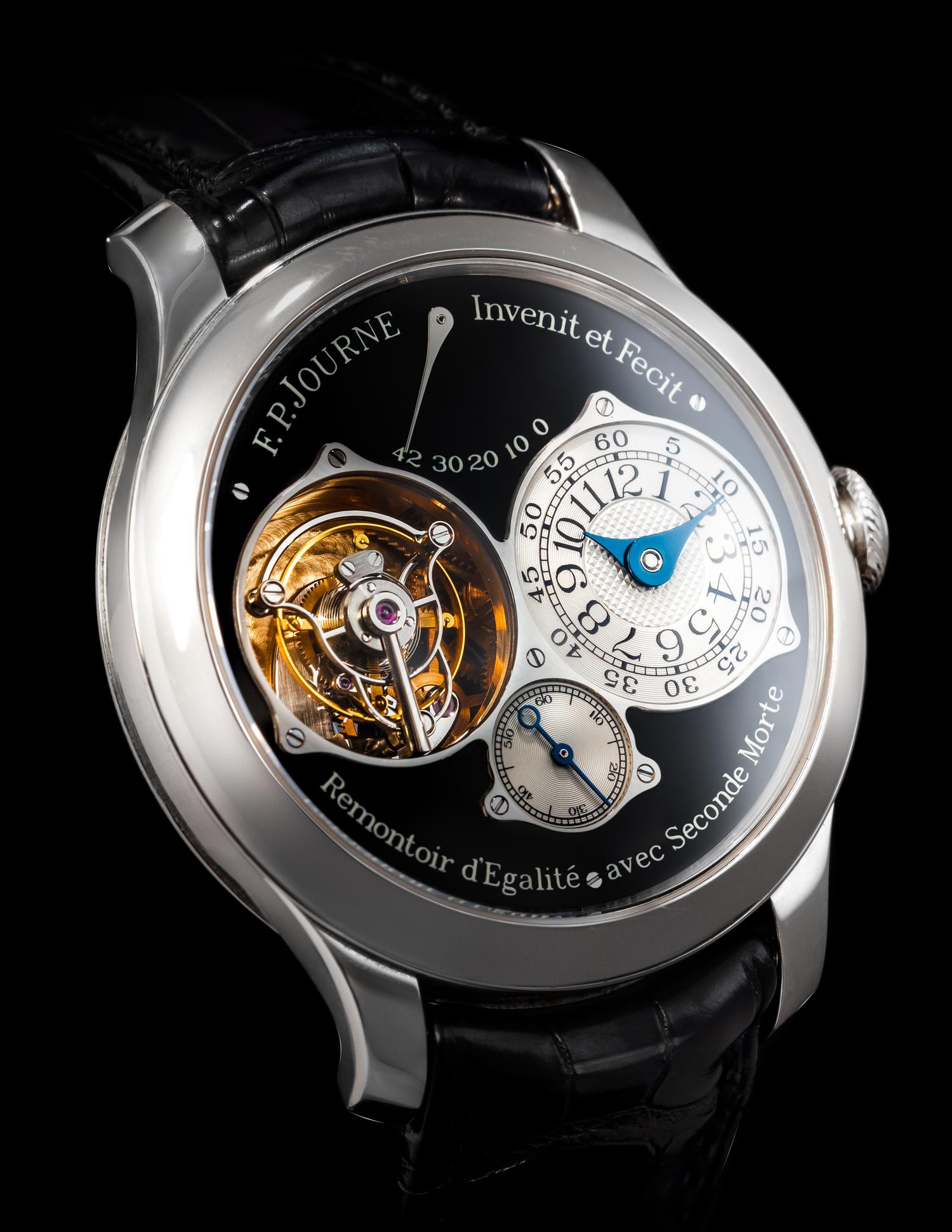A RARE AND IMPORTANT F.P. JOURNE, PLATINUM 'TOURBILLON SOUVERAIN BLACK LABEL' WATCH