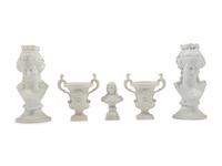 Six Bisque Porcelain Articles