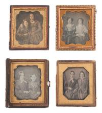 [EARLY PHOTOGRAPHY]. 28 sixth plate daguerreotypes featuring pairs of female subjects.