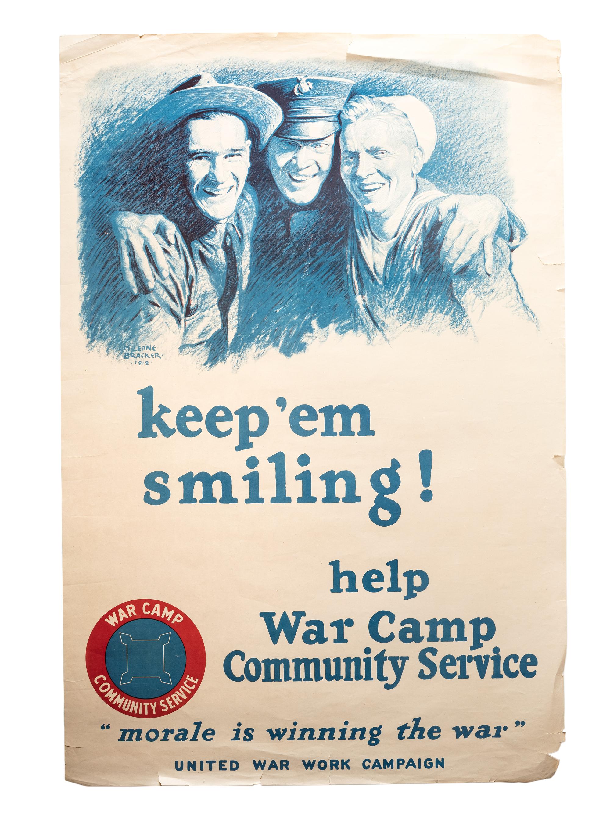 [WORLD WAR I]. A group of 8 posters highlighting the Y.M.C.A., Y.W.C.A., and United War Work Campaign, including: