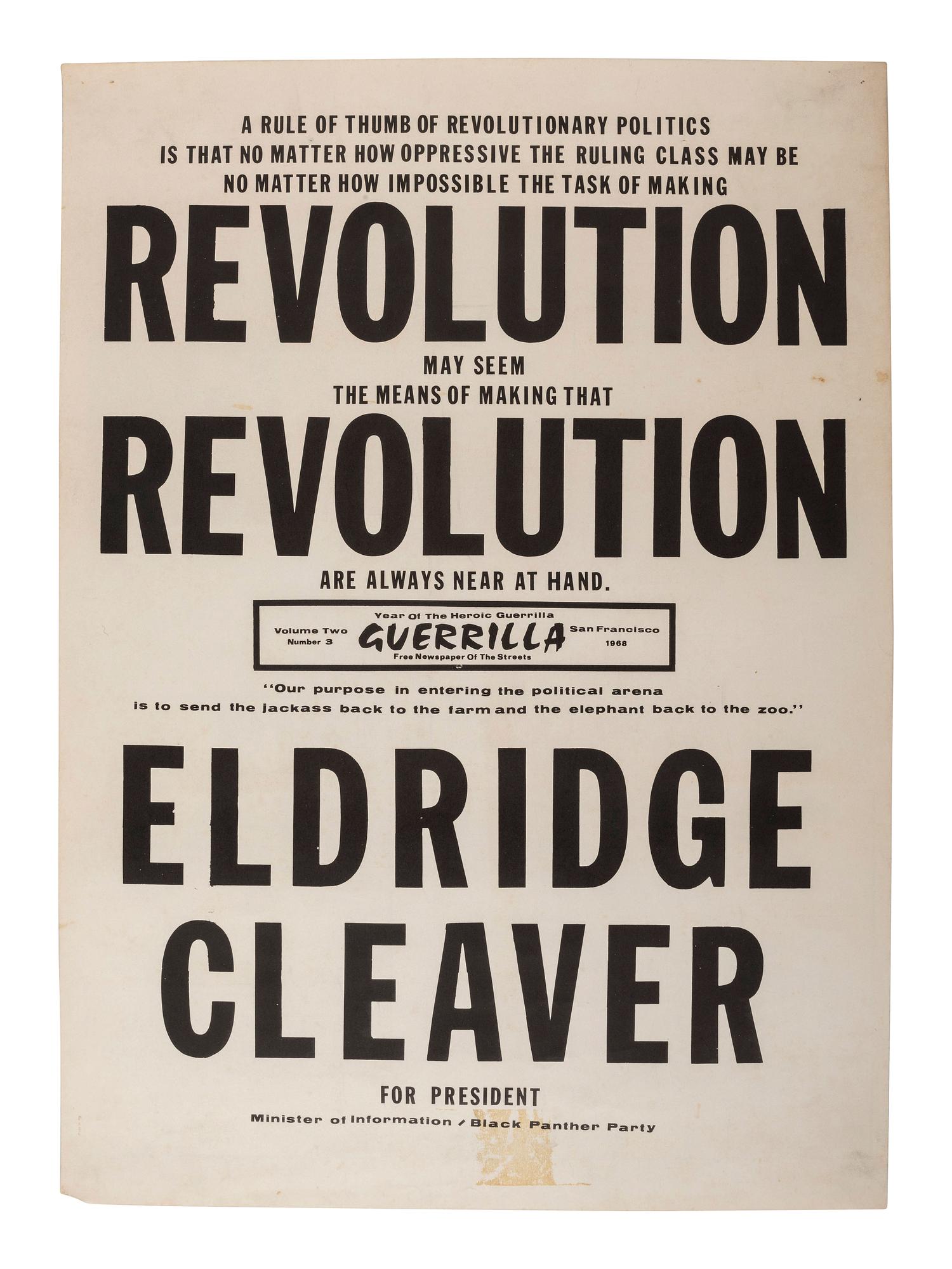 [BLACK PANTHERS]. A Rule of Thumb of Revolutionary Politics... Guerilla. Vol. 3, No. 3. 1968.