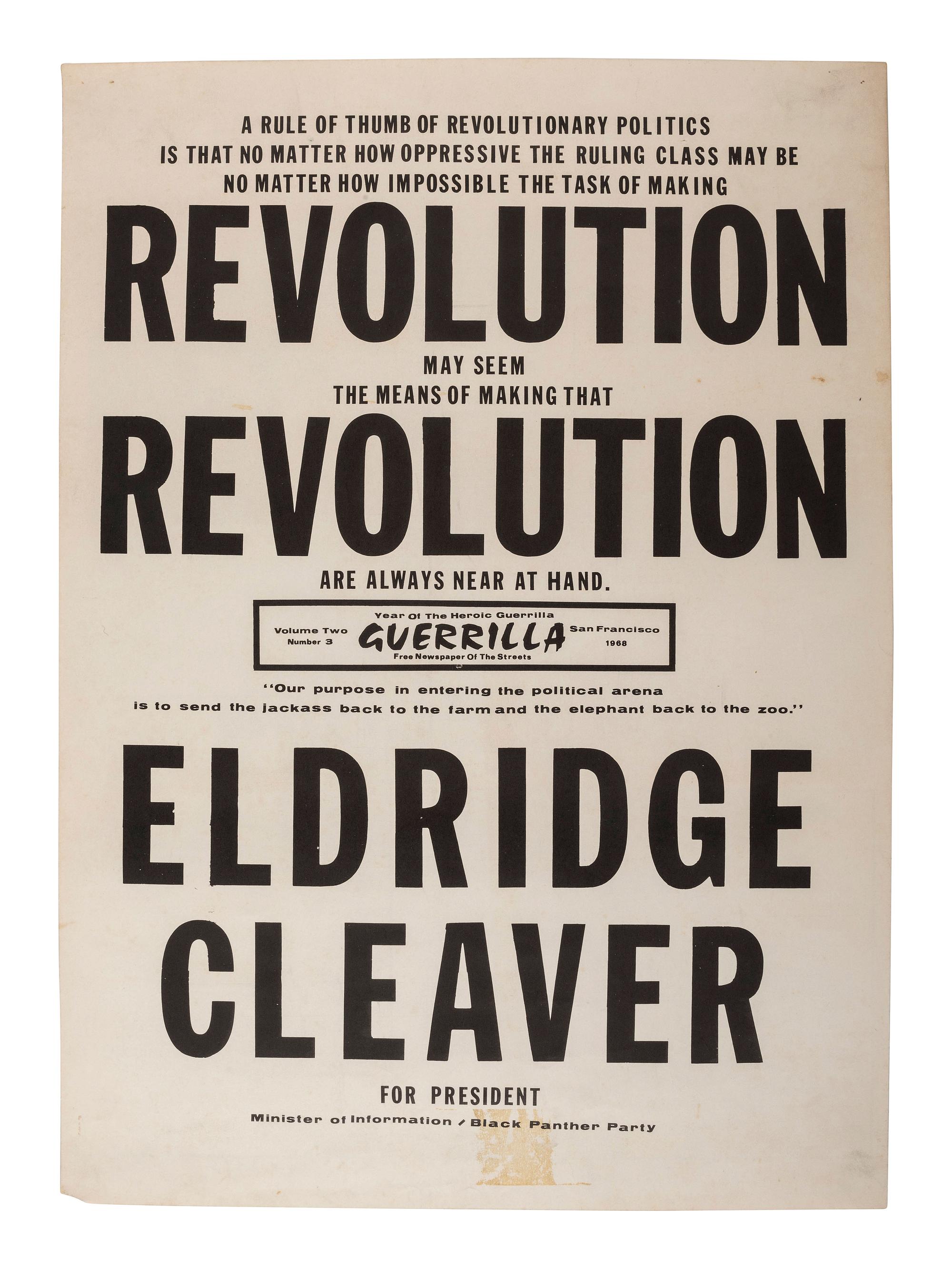 [BLACK PANTHERS]. A Rule of Thumb of Revolutionary Politics... Guerilla. Vol. 3, No. 3. 1968.
